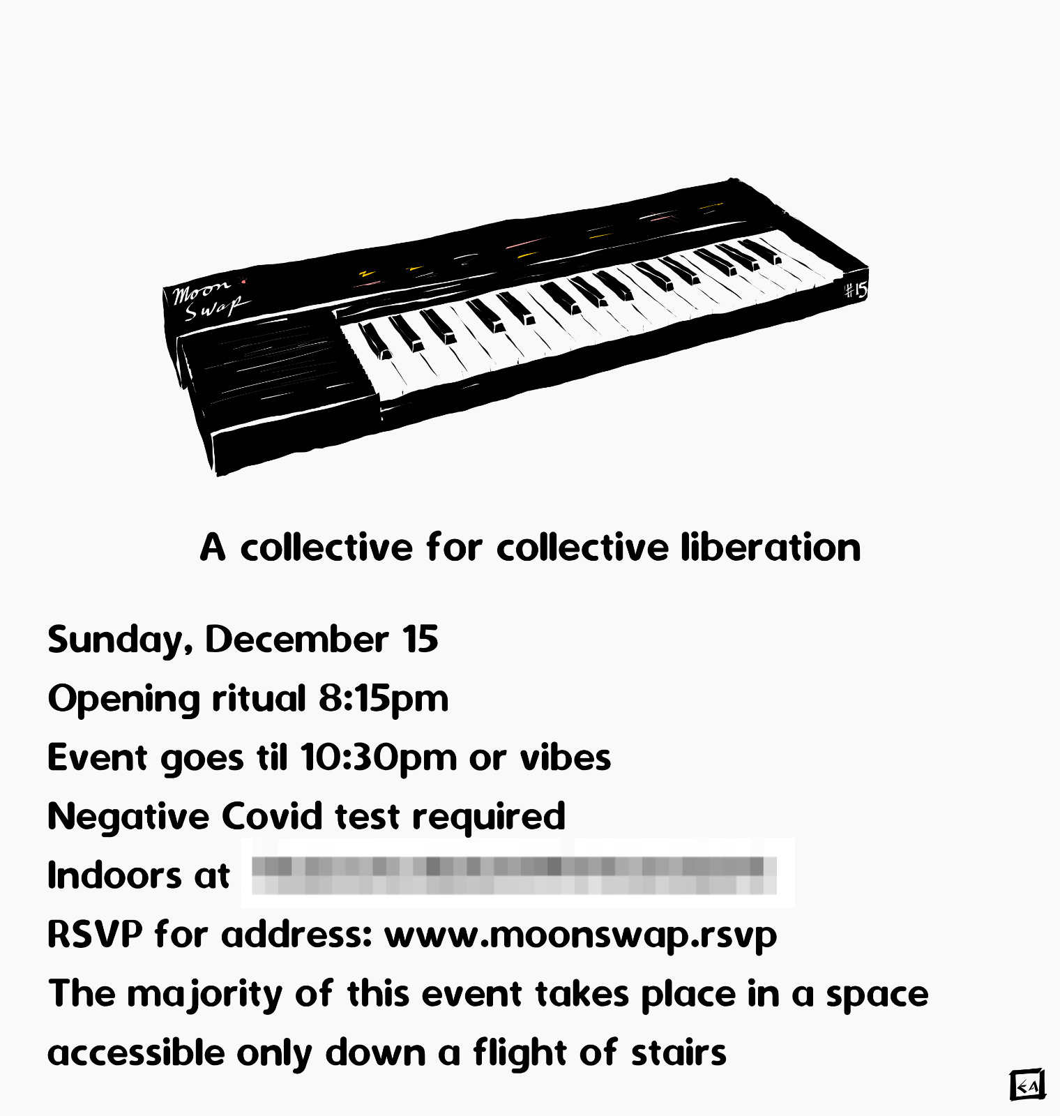 A moon swap poster showing event details for a past event.